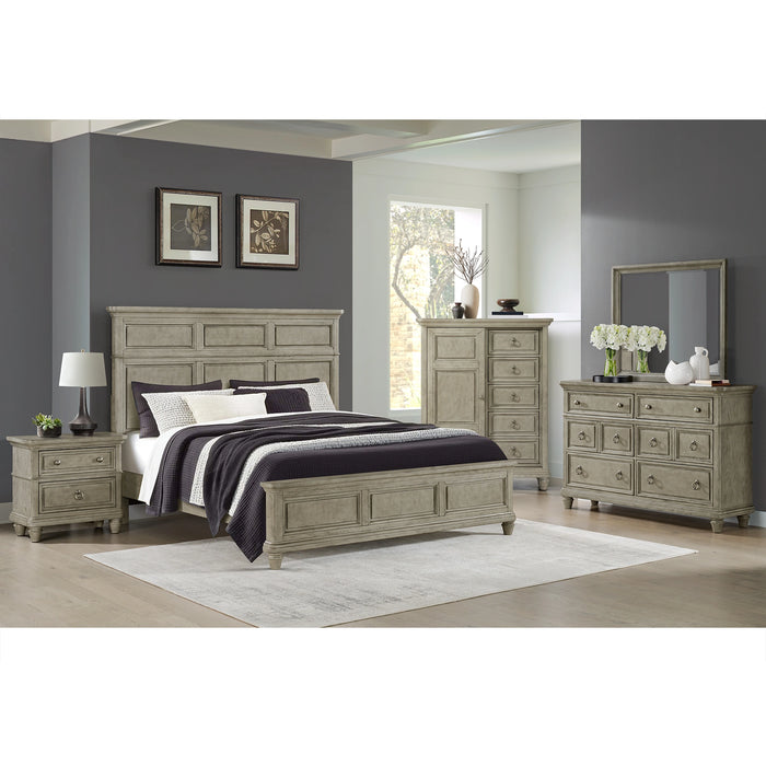Whit-Ash Panel Bedroom Set with Door Chest in Light Grey - Tony’s Furniture Store & Linen (GA) - Multi Location