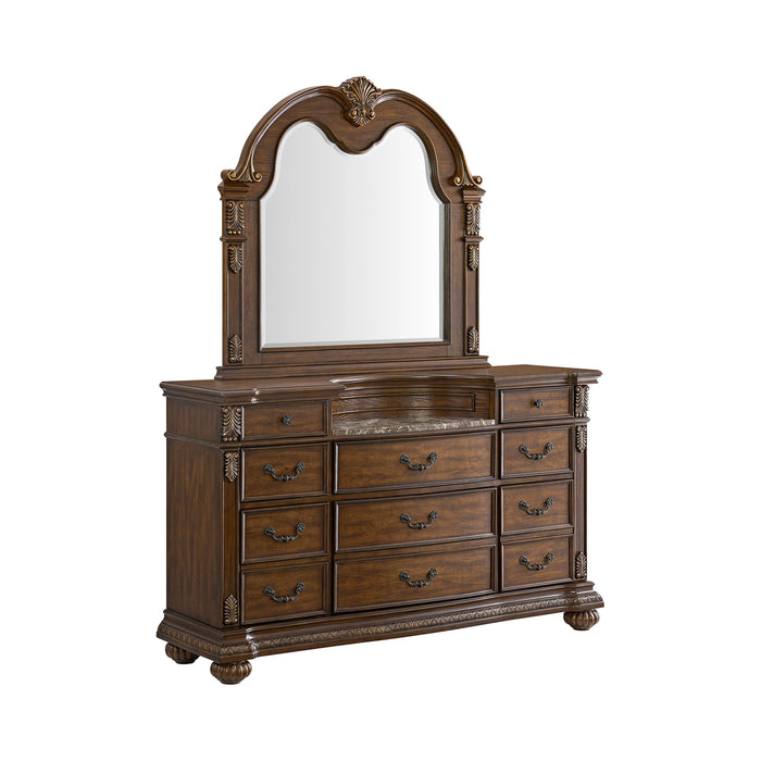 Cadenza UPH Bedroom Set with Black PU in Brown - Tony’s Furniture Store & Linen (GA) - Multi Location