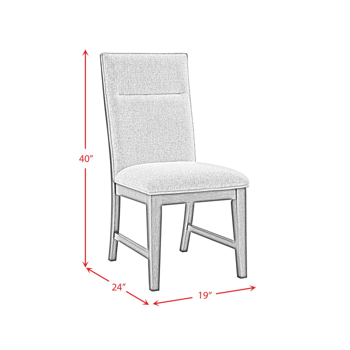 Axel 5PC Standard Height Dining Set in Espresso-Round Table and Four Light Grey Fabric Chairs - Tony’s Furniture Store & Linen (GA) - Multi Location