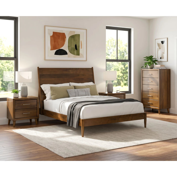 Malibu Bedroom Set with 2 Nightstands in Walnut - Tony’s Furniture Store & Linen (GA) - Multi Location