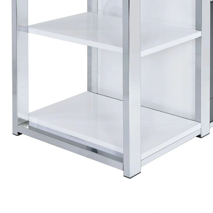 Midway 80"" TV Console with Firelight in White - Tony’s Furniture Store & Linen (GA) - Multi Location
