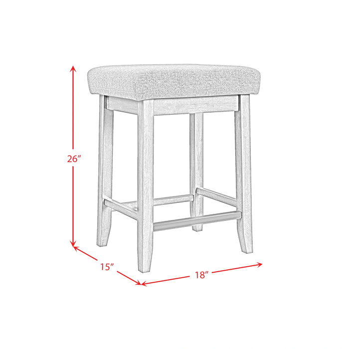 Santa Barbara Kitchen Island & 2 Counter Stools with Dark Grey Fabric in Walnut
