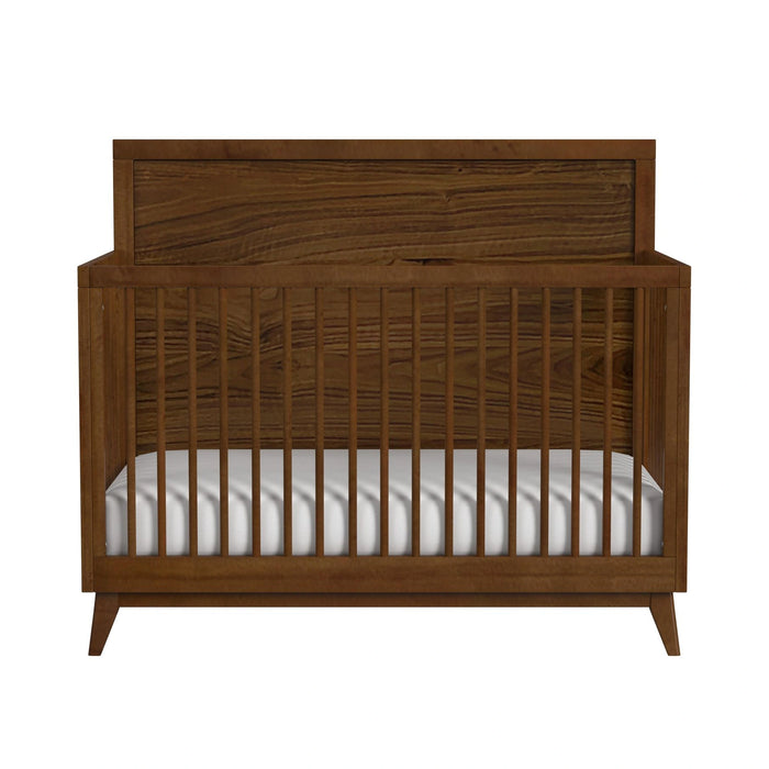 Malia Crib with High Headboard and Guardrail in Walnut - Tony’s Furniture Store & Linen (GA) - Multi Location