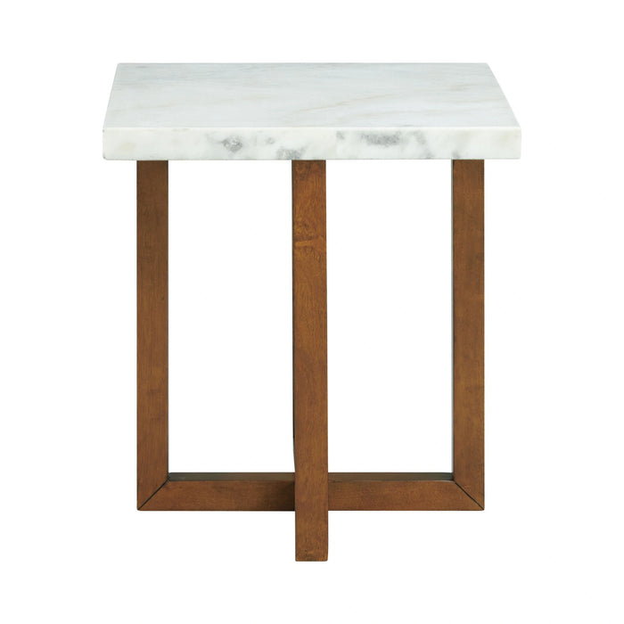 Morris End Table in Espresso W/White Marble Top (3A Packing) - Tony’s Furniture Store & Linen (GA) - Multi Location