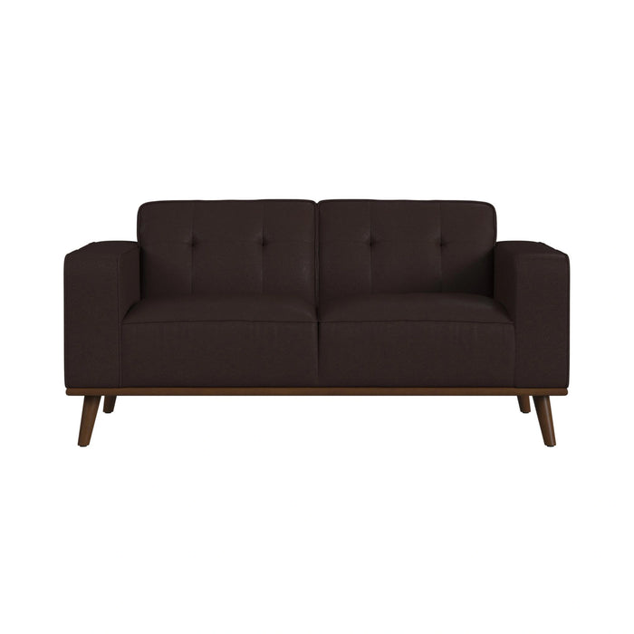 Destiny Loveseat with Wood Front in Pebble Brown - Tony’s Furniture Store & Linen (GA) - Multi Location