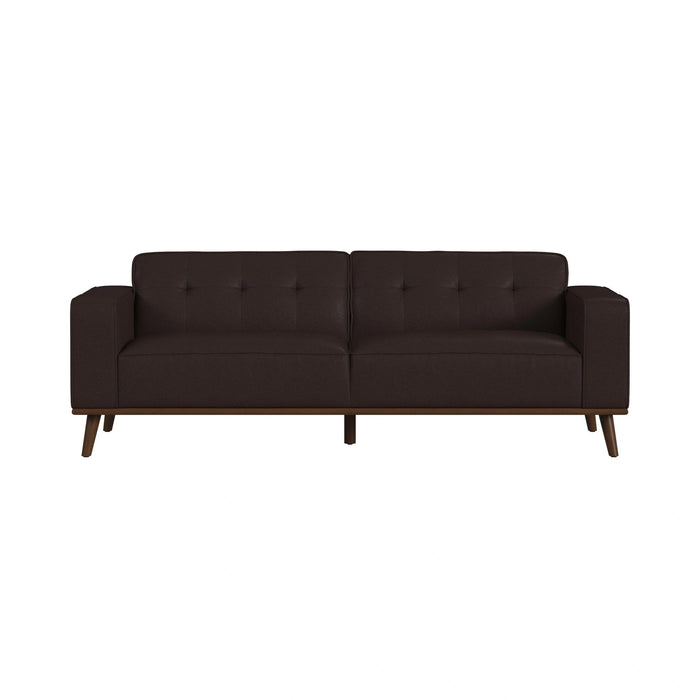 Destiny Sofa with Wood Front in Pebble Brown - Tony’s Furniture Store & Linen (GA) - Multi Location