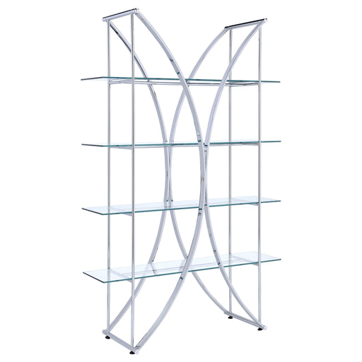 Larson 4-tier Bookcase Chrome and Clear - Tony’s Furniture Store & Linen (GA) - Multi Location