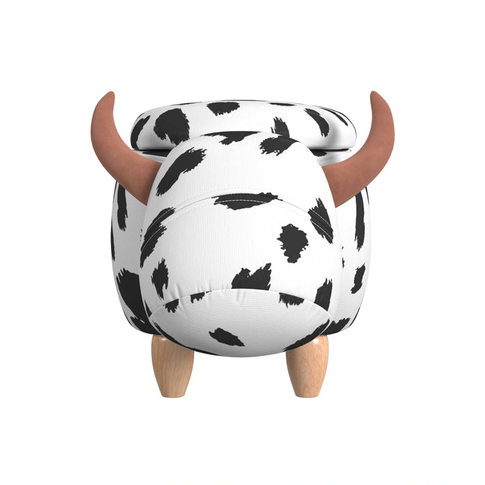 Cow Storage Stool in White and Black - Tony’s Furniture Store & Linen (GA) - Multi Location