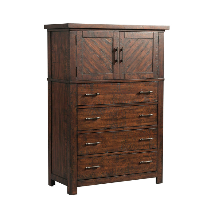 Jax Platform Storage Bedroom Set in Cherry - Tony’s Furniture Store & Linen (GA) - Multi Location