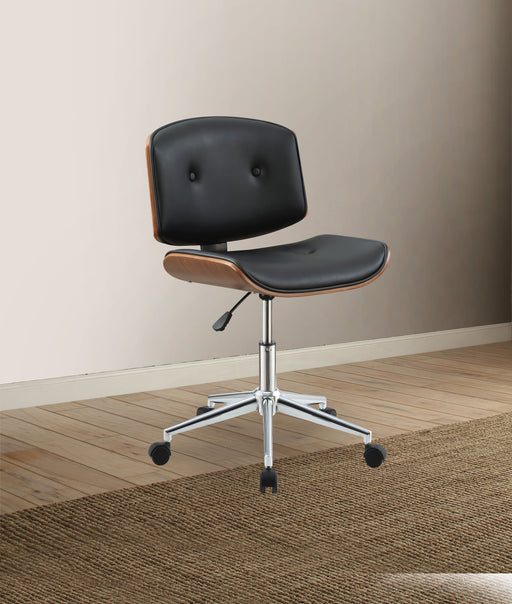 Camila Black PU & Walnut Office Chair - Tony’s Furniture Store & Linen (GA) - Multi Location