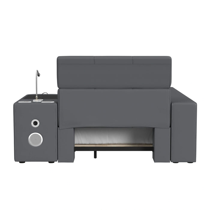 Valari Transformer Bed with Electronic Features in Grey PU - Tony’s Furniture Store & Linen (GA) - Multi Location