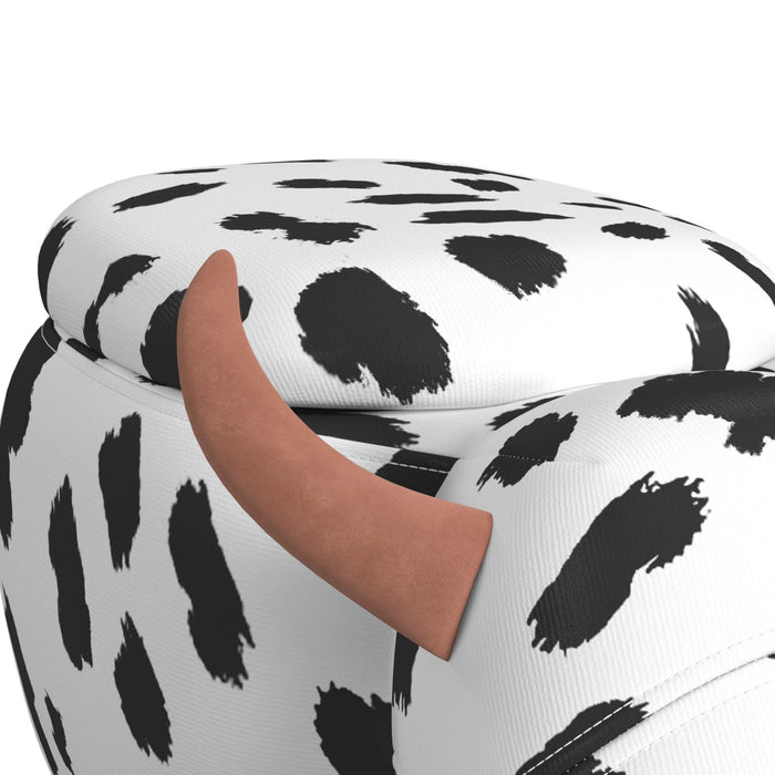 Cow Storage Stool in White and Black - Tony’s Furniture Store & Linen (GA) - Multi Location