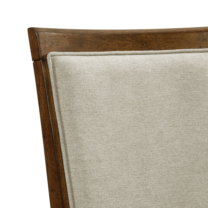 Phillipe Dining Side Chair with Grey Fabric in Cherry (2 Per Carton)