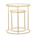 Maylin 2-piece Round Glass Top Nesting Tables Gold - Tony’s Furniture Store & Linen (GA) - Multi Location