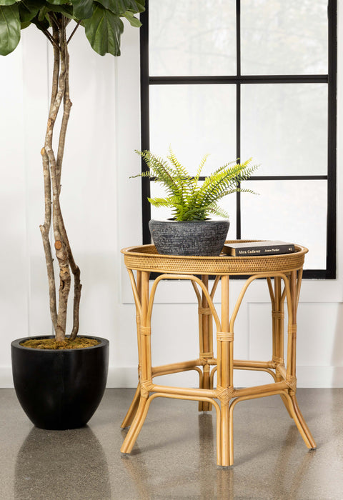 Antonio Round Rattan Tray Top Accent Table Black - Tony’s Furniture Store & Linen (GA) - Multi Location
