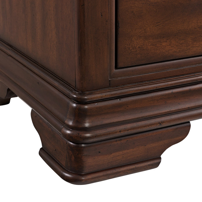 Phillipe 3-Drawer Nightstand With USB in Cherry