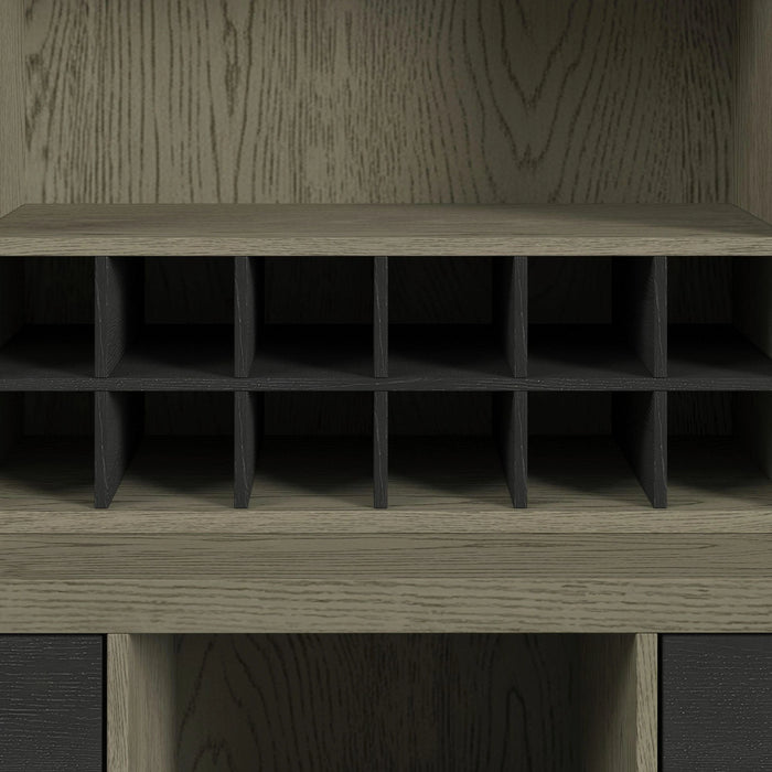 Jemma Buffet and Hutch with Light in Grey and Dark Espresso - Tony’s Furniture Store & Linen (GA) - Multi Location
