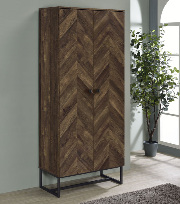 Carolyn 2-door Accent Cabinet Rustic Oak and Gunmetal - Tony’s Furniture Store & Linen (GA) - Multi Location