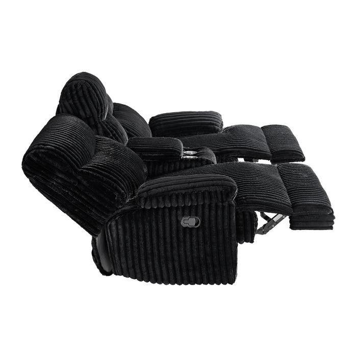 Admiral Loveseat with Console in Masis Black - Tony’s Furniture Store & Linen (GA) - Multi Location