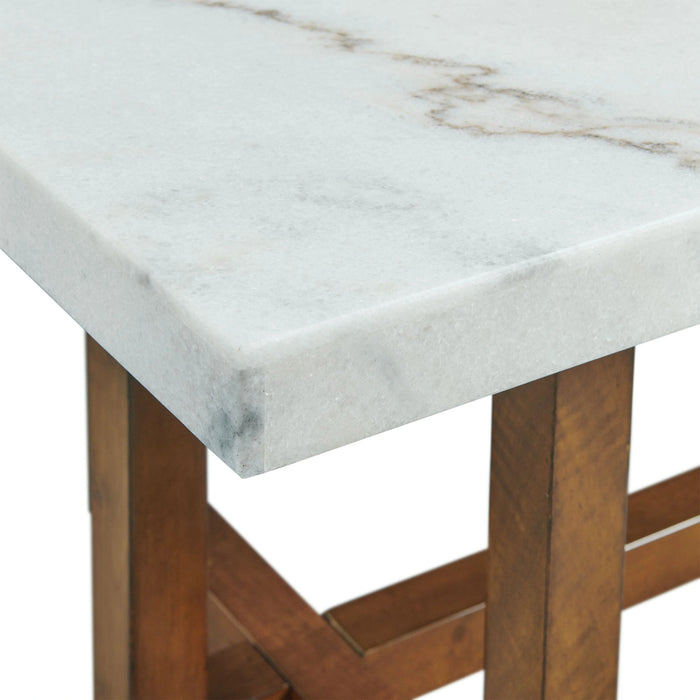 Morris Coffee Table in Espresso W/White Marble Top (3A Packing) - Tony’s Furniture Store & Linen (GA) - Multi Location