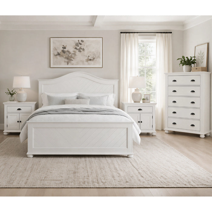 Kona Bedroom Set with 2 Nightstands in White - Tony’s Furniture Store & Linen (GA) - Multi Location