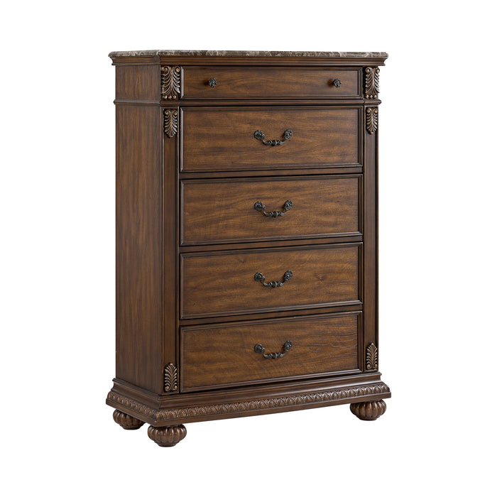 Cadenza UPH Bedroom Set with Black PU in Brown - Tony’s Furniture Store & Linen (GA) - Multi Location