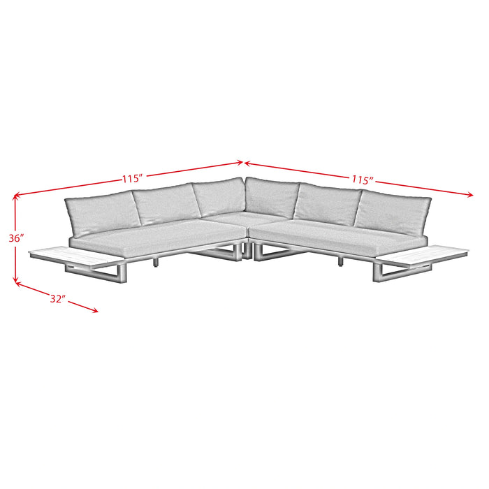 Cabana Three Piece Outdoor Living Set with Dark Grey Olefin in Black - Tony’s Furniture Store & Linen (GA) - Multi Location