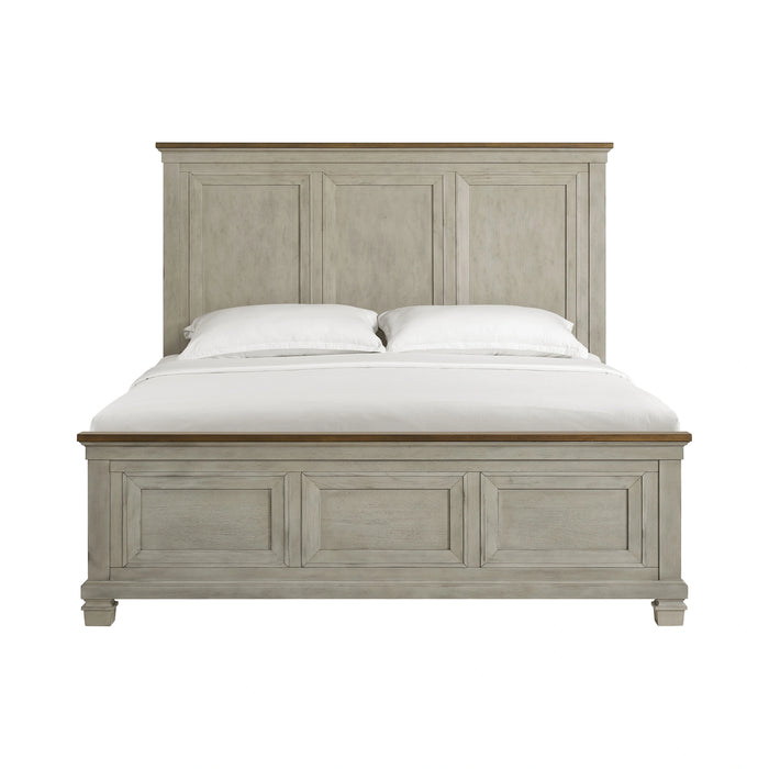 Farmington Panel Bed in Medium Brown and Washed Stone - Tony’s Furniture Store & Linen (GA) - Multi Location