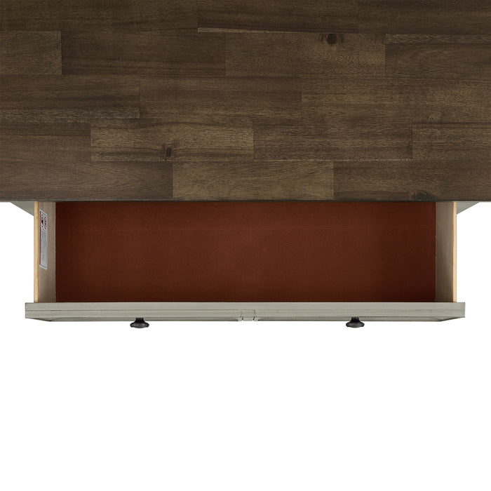 Farmington 5-Drawer Chest in Medium Brown and Washed Stone - Tony’s Furniture Store & Linen (GA) - Multi Location