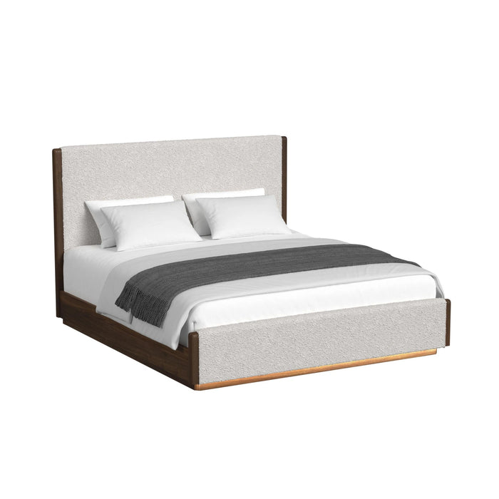 Brisbane UPH Bed with Boucle Beige and LED in Brown - Tony’s Furniture Store & Linen (GA) - Multi Location