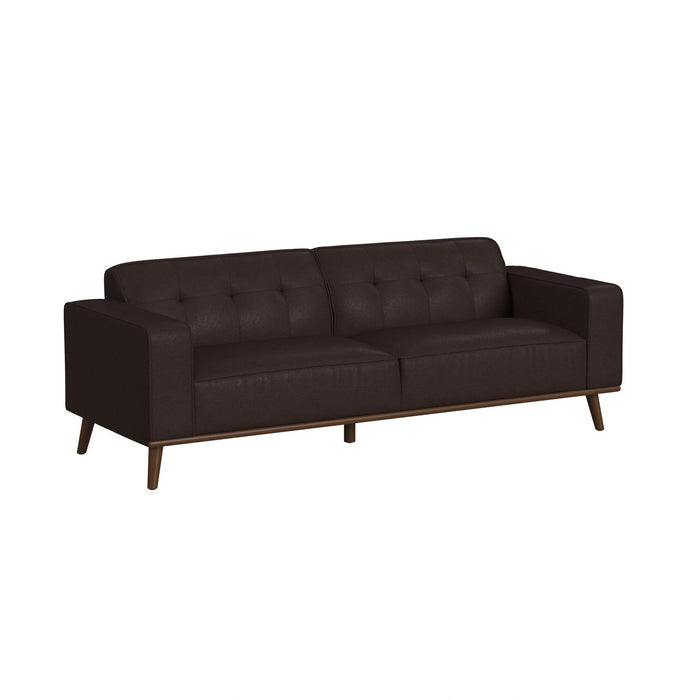Destiny Sofa with Wood Front in Pebble Brown - Tony’s Furniture Store & Linen (GA) - Multi Location