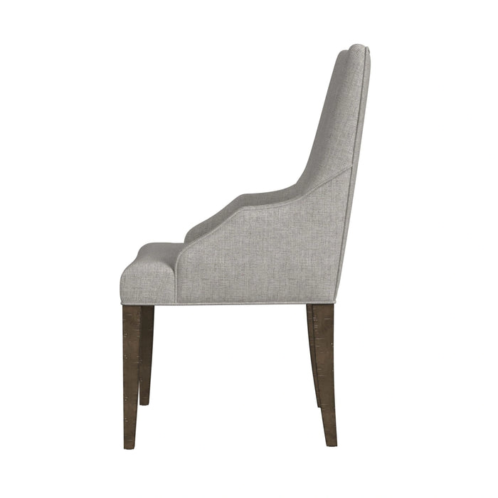 Yellowstone Dining Host Chair with Grey Fabric in Medium Brown (2 Per Carton) - Tony’s Furniture Store & Linen (GA) - Multi Location