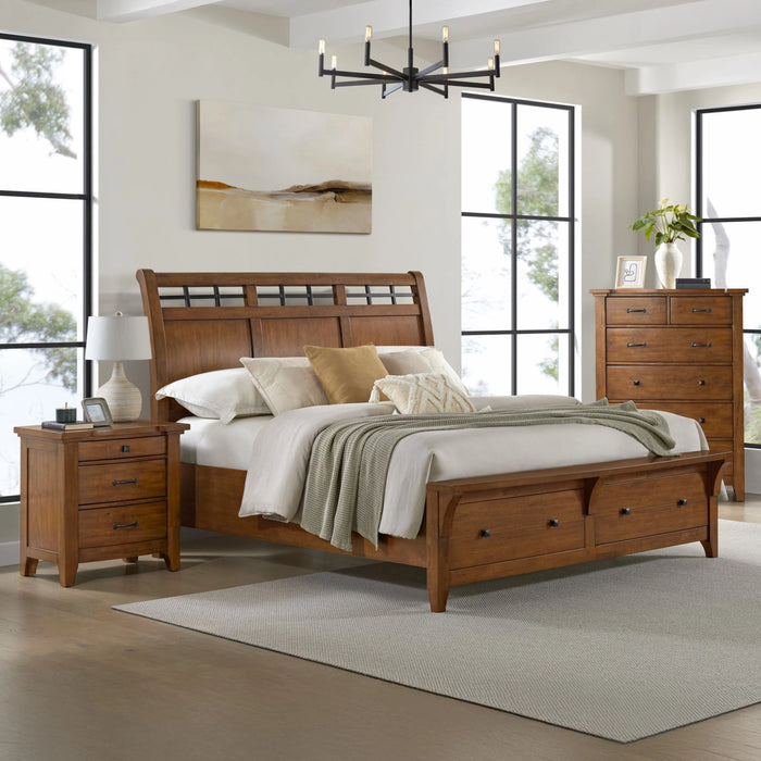 Gage Sleigh Storage Bedroom Set in Chestnut - Tony’s Furniture Store & Linen (GA) - Multi Location