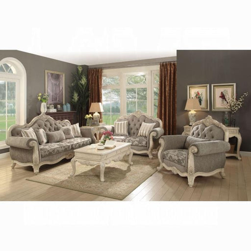 Ragenardus Gray Fabric & Antique White Sofa w/5 Pillows - Tony’s Furniture Store & Linen (GA) - Multi Location