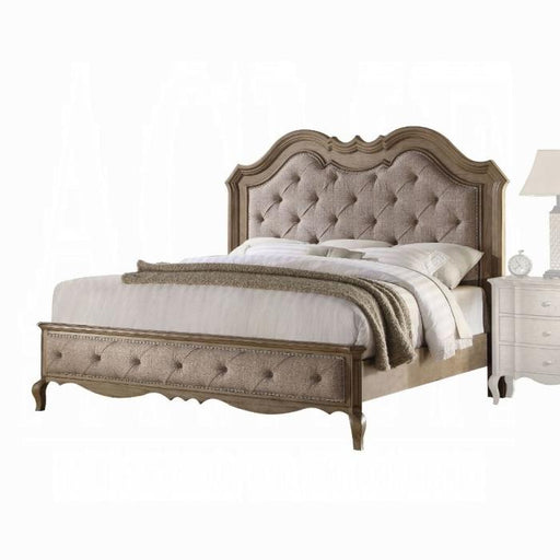 Chelmsford Beige Fabric & Antique Taupe Queen Bed - Tony’s Furniture Store & Linen (GA) - Multi Location