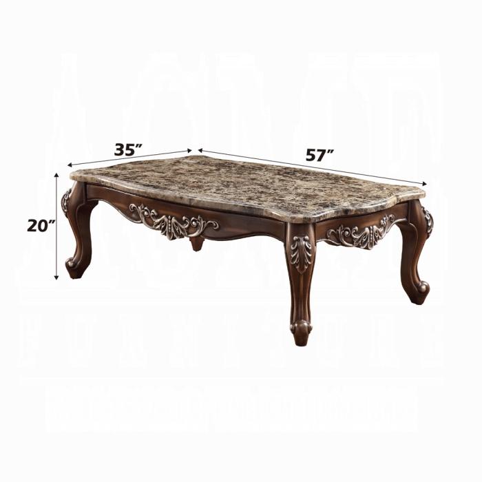 Latisha Marble & Antique Oak Coffee Table - Tony’s Furniture Store & Linen (GA) - Multi Location