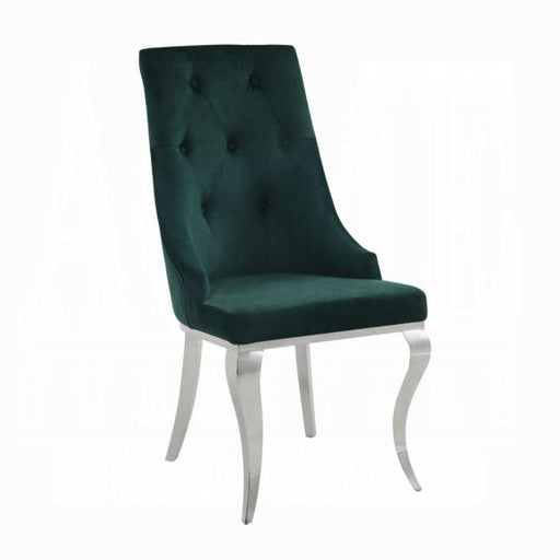 Dekel Green Fabric & Stainless Steel Side Chair - Tony’s Furniture Store & Linen (GA) - Multi Location