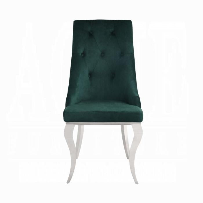 Dekel Green Fabric & Stainless Steel Side Chair - Tony’s Furniture Store & Linen (GA) - Multi Location