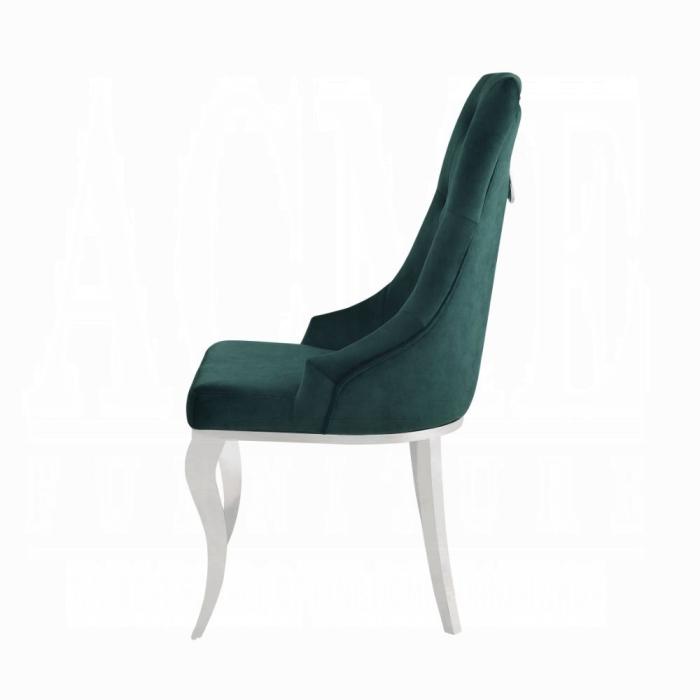 Dekel Green Fabric & Stainless Steel Side Chair - Tony’s Furniture Store & Linen (GA) - Multi Location