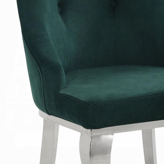 Dekel Green Fabric & Stainless Steel Side Chair - Tony’s Furniture Store & Linen (GA) - Multi Location