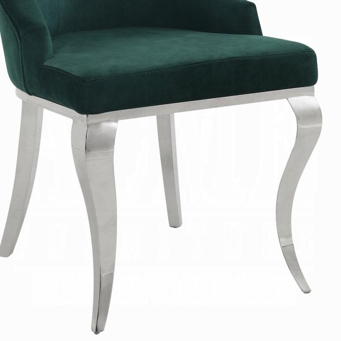 Dekel Green Fabric & Stainless Steel Side Chair - Tony’s Furniture Store & Linen (GA) - Multi Location