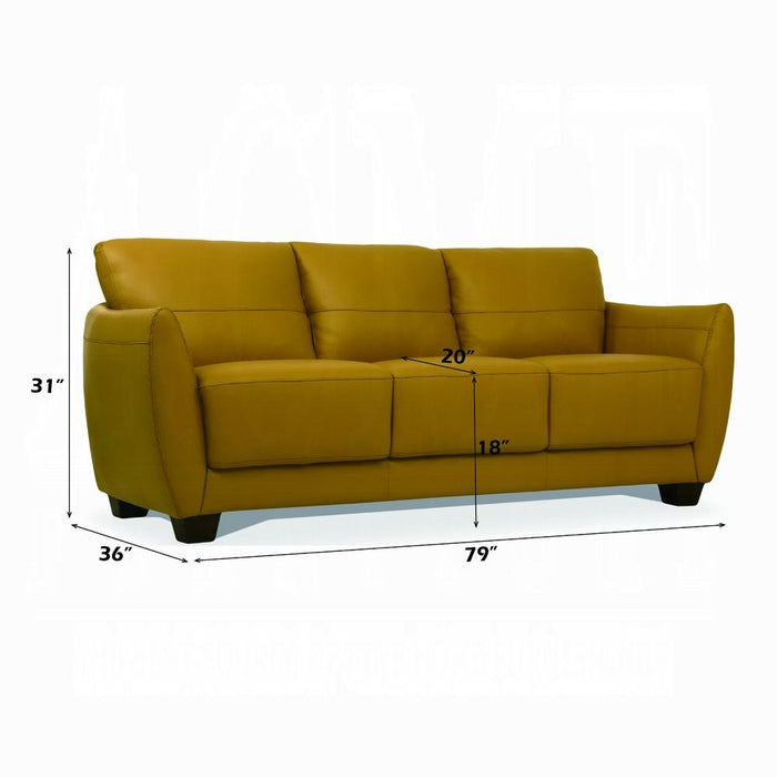 Valeria Mustard Leather Sofa - Tony’s Furniture Store & Linen (GA) - Multi Location