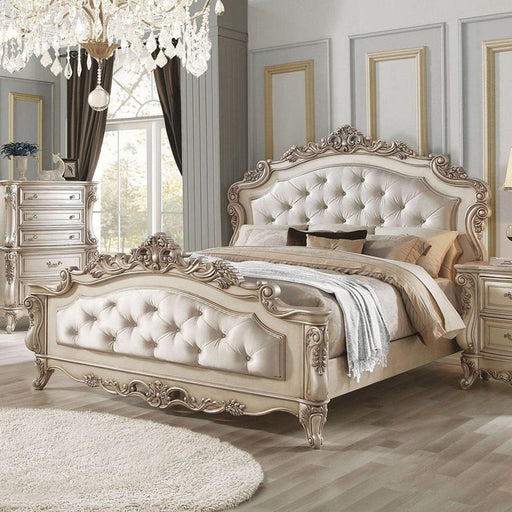 Acme Furniture Gorsedd Queen Panel Bed in Antique White - Tony’s Furniture Store & Linen (GA) - Multi Location