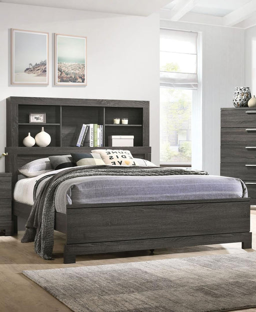 Acme Furniture Lantha Queen Bookcase Panel Bed in Grey Oak 22030Q - Tony’s Furniture Store & Linen (GA) - Multi Location