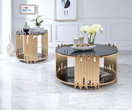 Acme Furniture Tanquin End Table in Gold/Black 84492 - Tony’s Furniture Store & Linen (GA) - Multi Location
