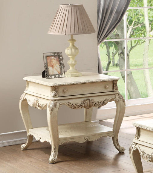 Acme Ragenardus End Table in Antique White 86022 - Tony’s Furniture Store & Linen (GA) - Multi Location