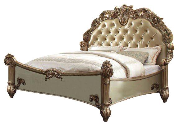 Acme Vendome Button Tufted Queen Bed in Gold Patina 23000Q - Tony’s Furniture Store & Linen (GA) - Multi Location