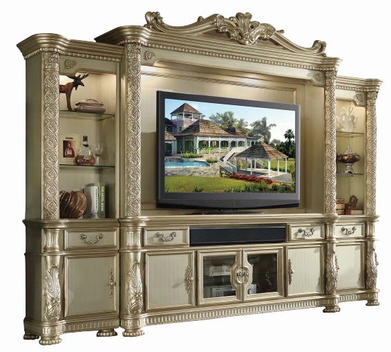 Acme Vendome Entertainment Center in Gold Patina 91310 - Tony’s Furniture Store & Linen (GA) - Multi Location