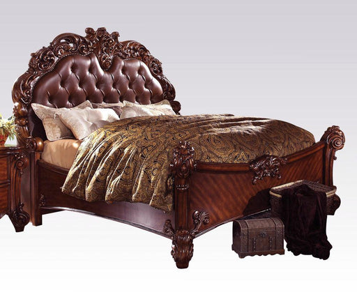 Acme Vendome Queen Panel Bed with Button Tufted Headboard in Cherry 22000Q - Tony’s Furniture Store & Linen (GA) - Multi Location