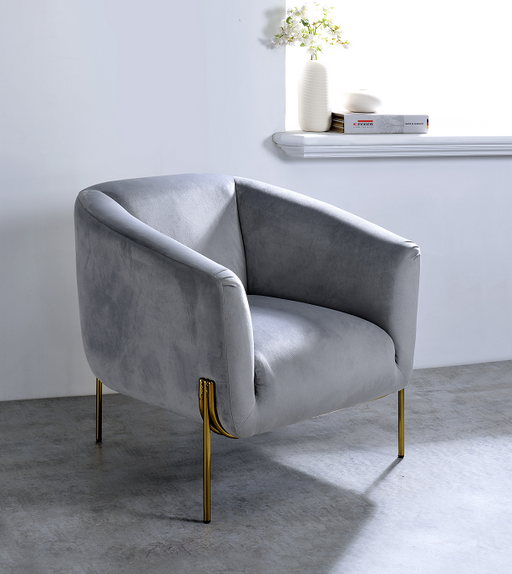 Carlson Gray Velvet & Gold Accent Chair - Tony’s Furniture Store & Linen (GA) - Multi Location
